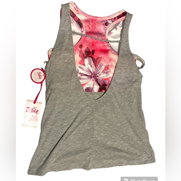 NWT! JUSTICE GIRLS “Dance” TANK WITH BUILT IN BRA🩷 Size:XL 16/18 - Picture 3 of 12
